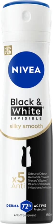 3x NIVEA Deodorant Spray Black & White Silky Smooth 150 ml