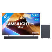 Philips Ambilight 48'' OLED760 4K (2025) + JBL Bar 2.1 Deep Bass MK2 Zwart