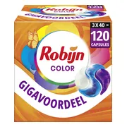 Robijn Wasmiddel - 3-in-1 Wascapsules - Color - 3 x 40 stuks - 120 Wasbeurten - Voordeelverpakking