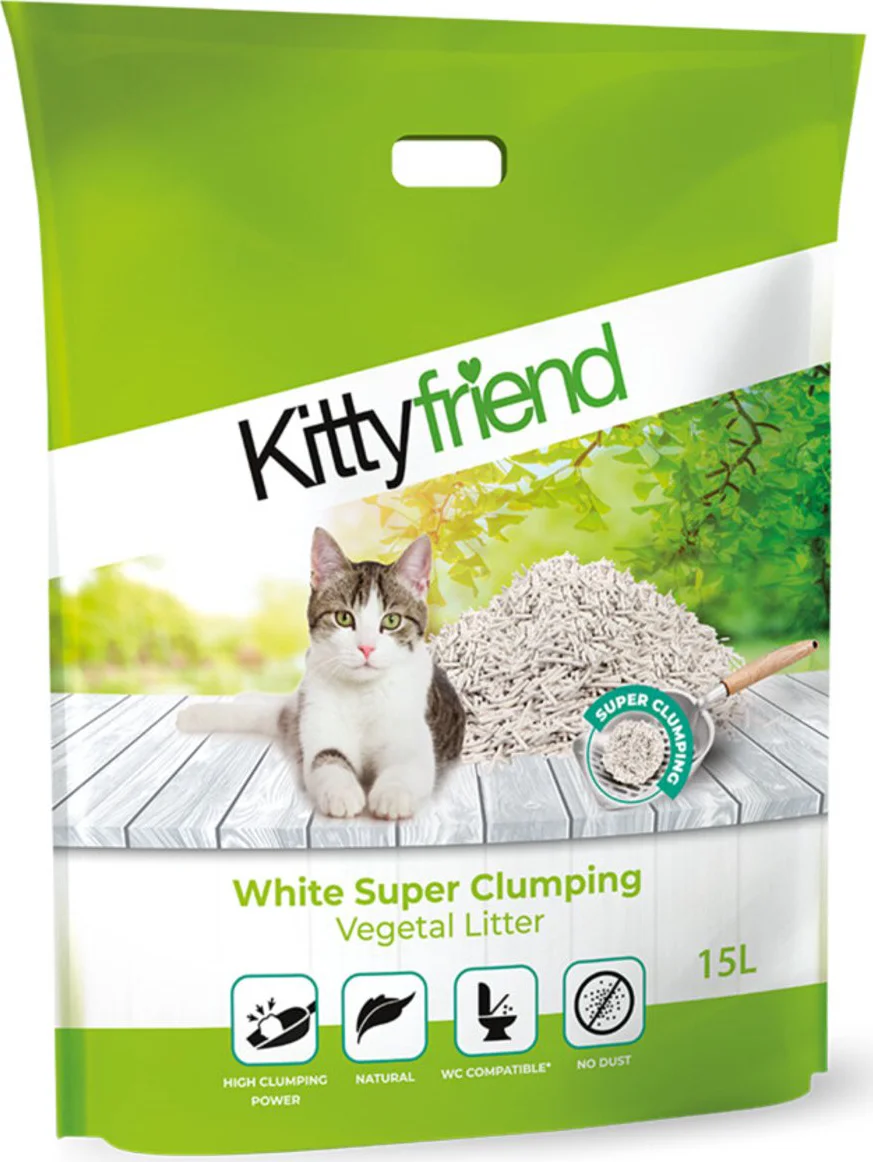 Kitty Friend Kattenbakvulling Vegetal White Super Clumping Litter 15 liter