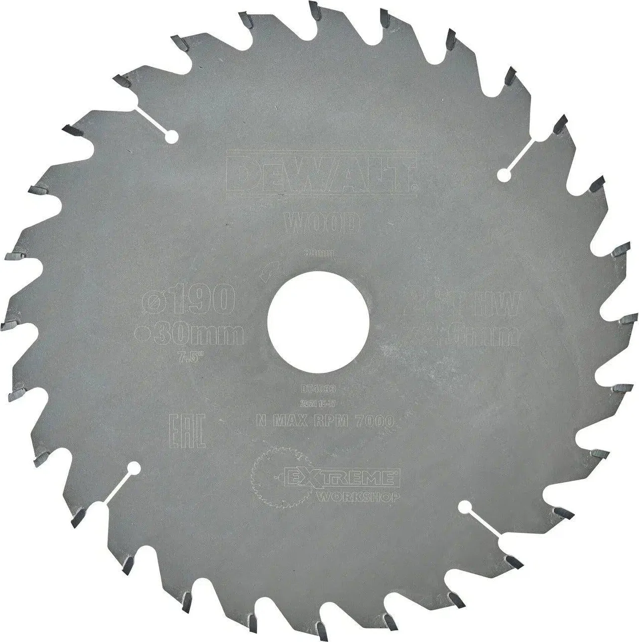 DeWALT Cirkelzaagblad voor Hout | Extreme | Ø 190mm Asgat 30mm 28T - DT4033-QZ
