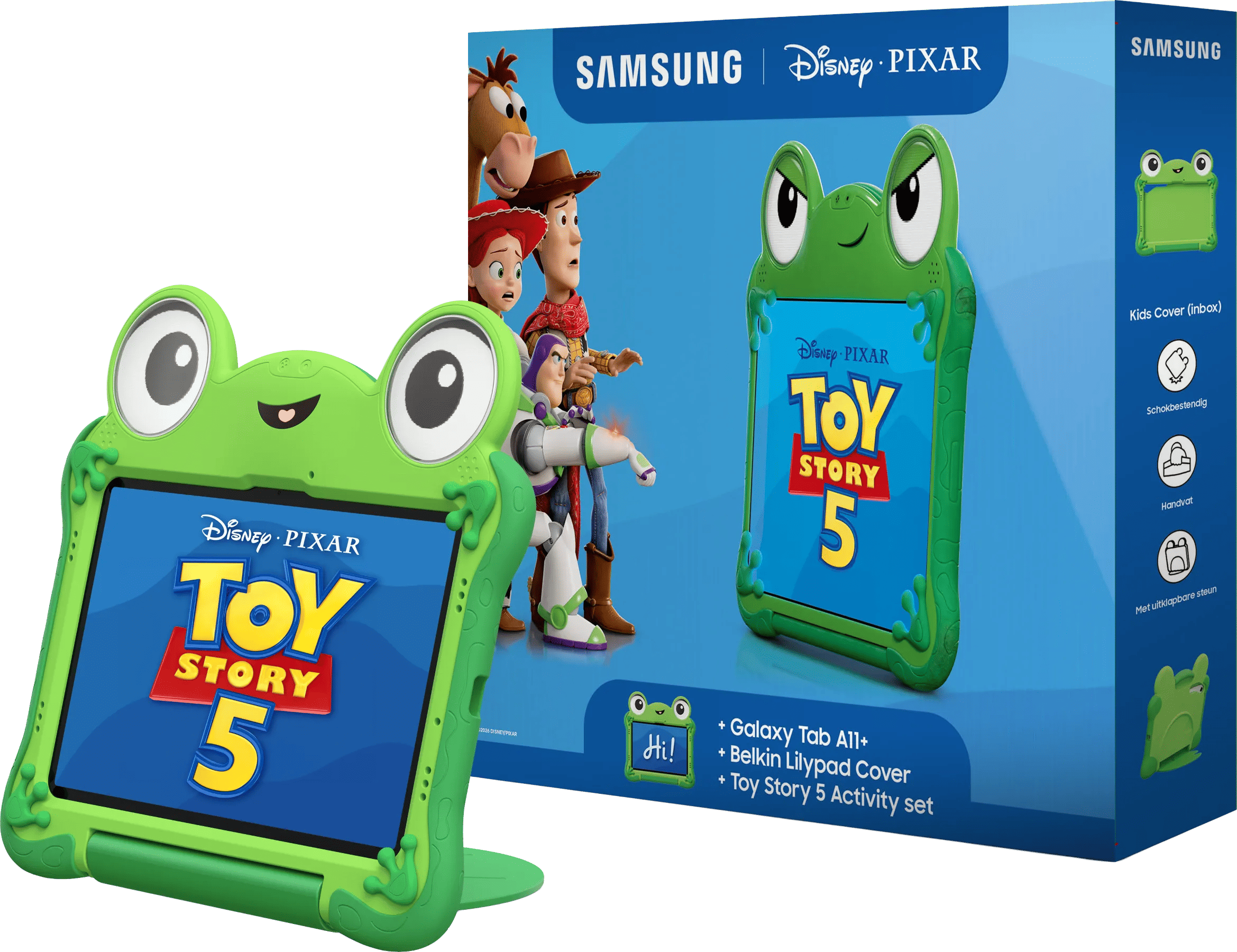 Samsung Galaxy Toy Story5 Tab A11 Plus - Wi-Fi - 128GB - Silver - Bundel met Lilypad case