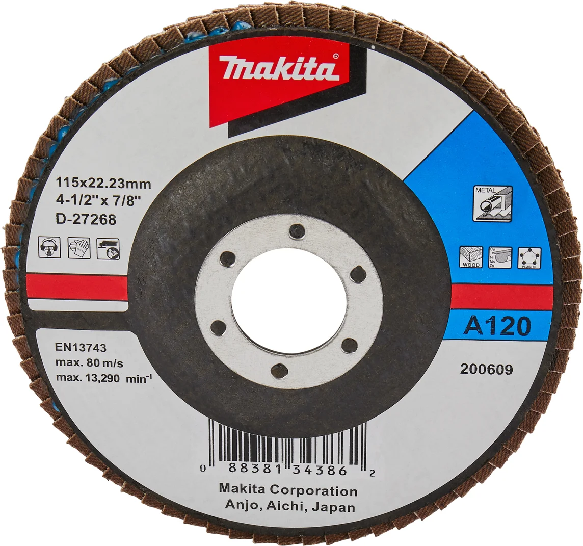 Makita D-27268 Lamellenschuurschijf A120 | 115mm
