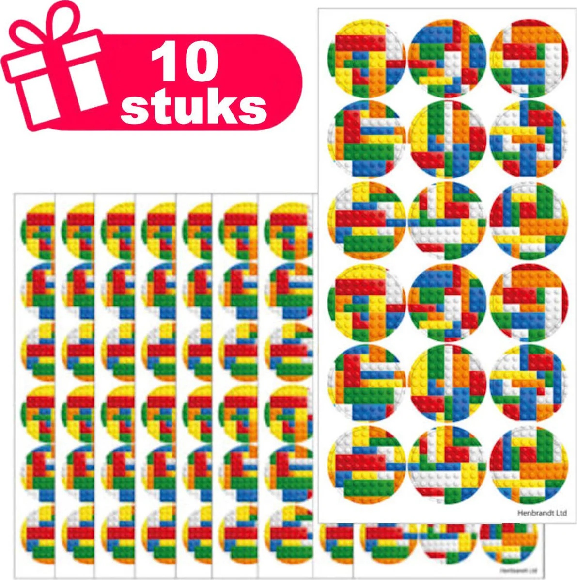 GeboorteVriendin Bouwstenen Stickervellen - Traktatie stickers voor kinderen - 180 stickers