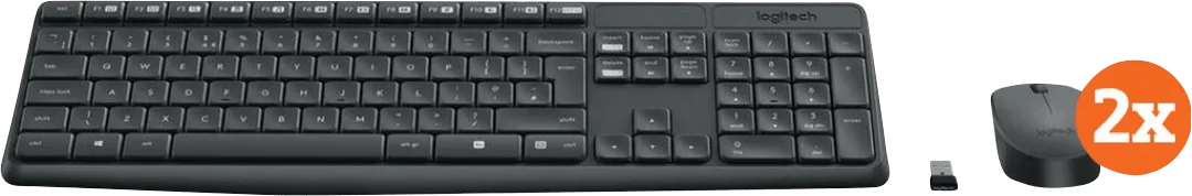 Logitech MK235 Draadloze Toetsenbord en Muis QWERTY 2-Pack