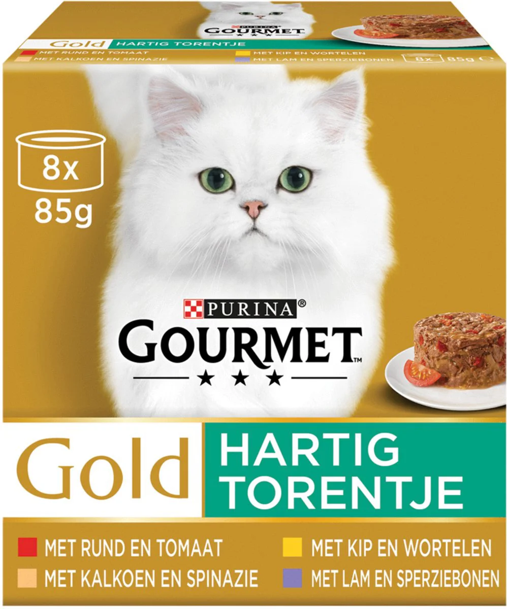 Gourmet Gold Kattenvoer Nat Hartig Torentje 8 x 85 gr