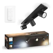 Philips Hue Runner opbouwspot White Ambiance - 3 Spots - Zwart + Dimmer