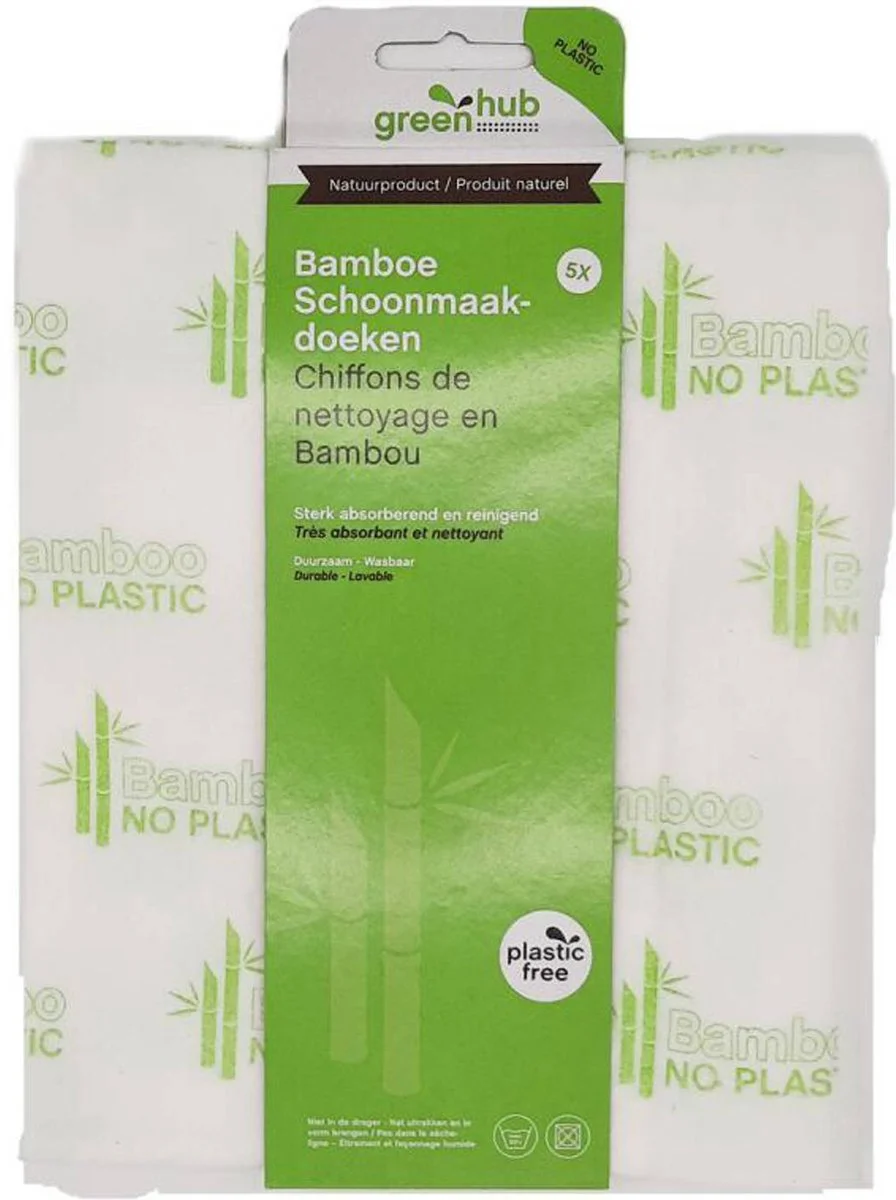 Greenhub Bamboe Schoonmaakdoeken 5ST