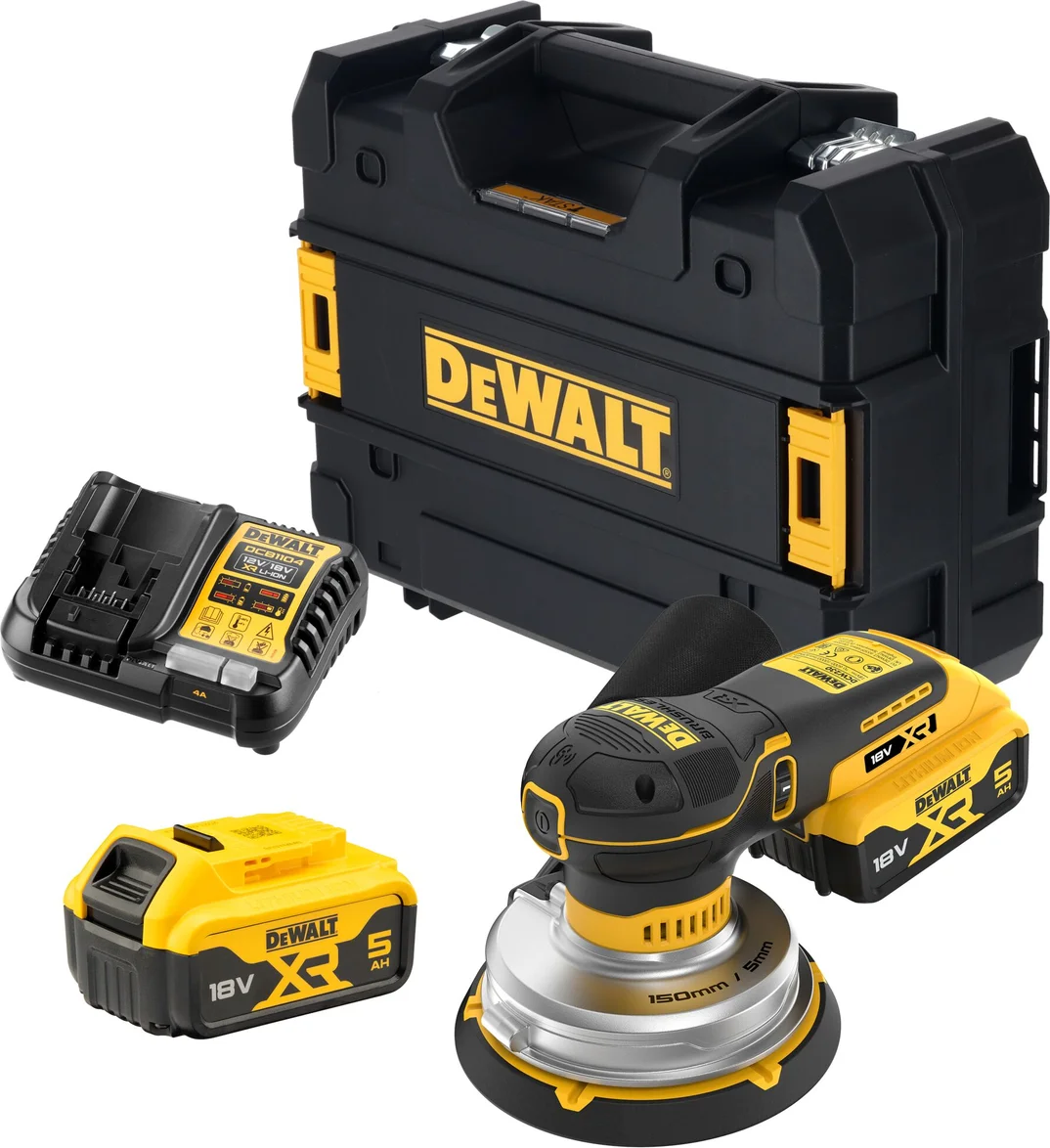 DeWALT DCW230P2 Accu excenterschuurmachine 150 mm 18V XR 2x 5.0Ah in TSTAK