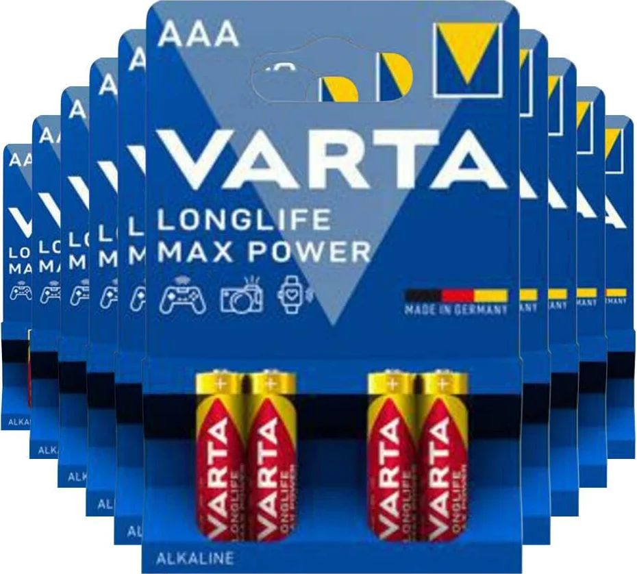 10x Varta Longlife Max Power Alkaline Batterijen AAA 4 stuks