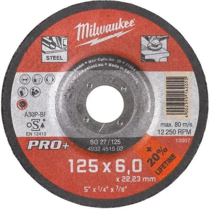 Milwaukee PRO+ Metaalafbraamschijf SG 27 / 125x6x22mm - 4932451502