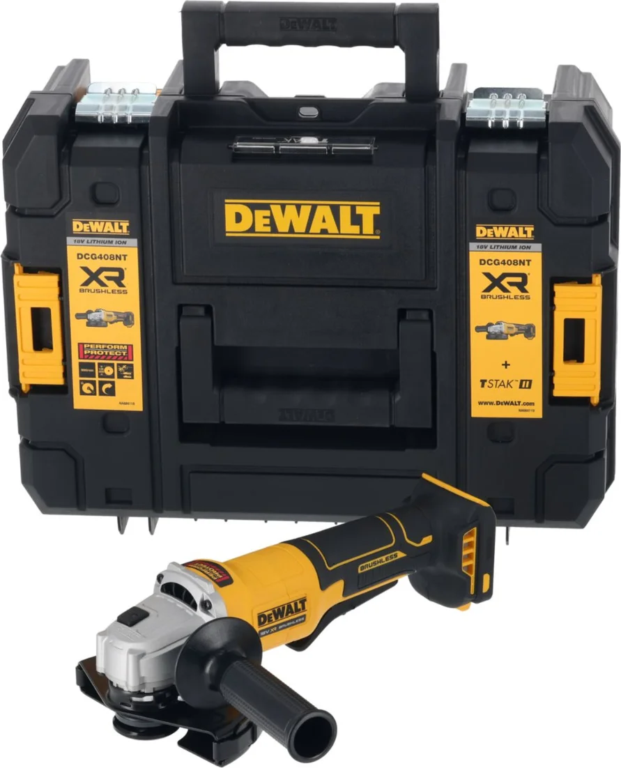 DeWALT DCG408NT Accu haakse slijper 18V XR Basic Body in TSTAK