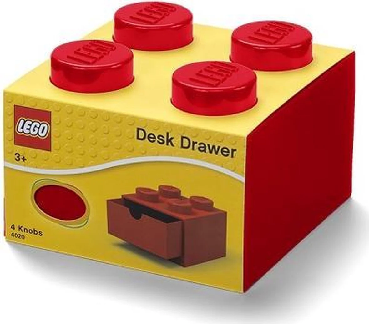 LEGO Bureaulade met 4 noppen - rood