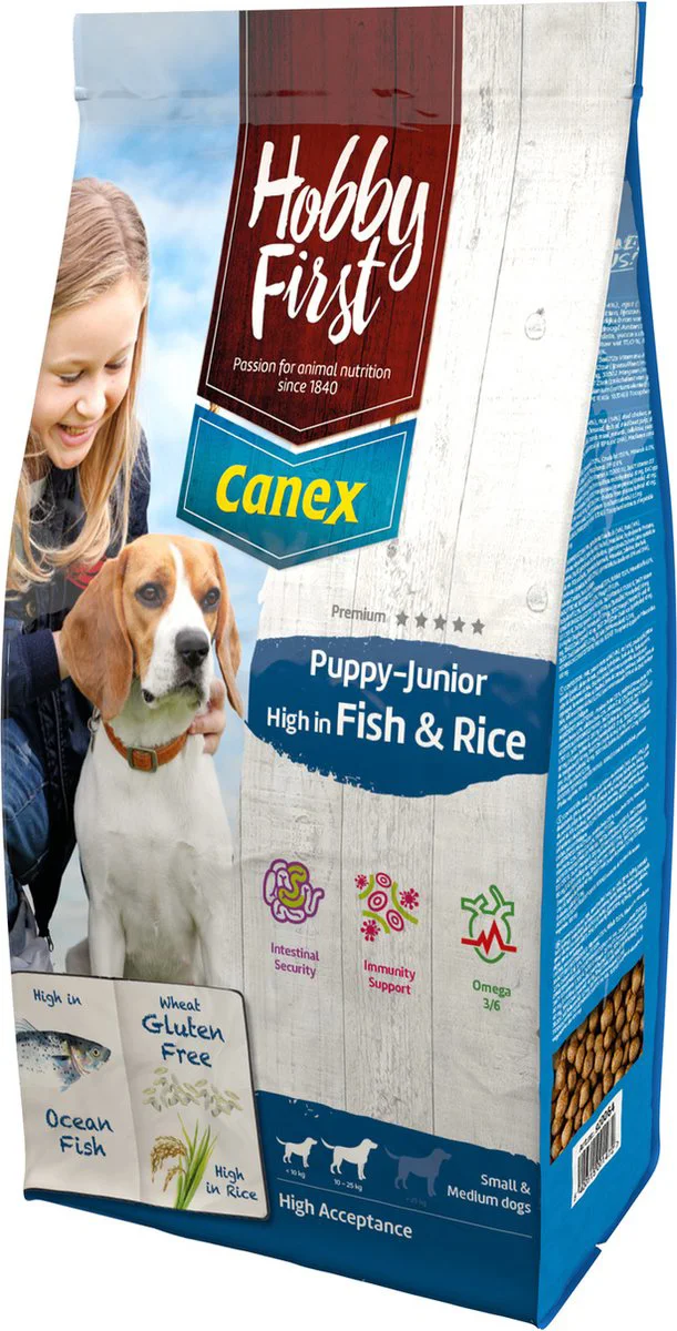 HobbyFirst Canex Hondenvoer Puppy - Junior Vis & Rijst 12 kg