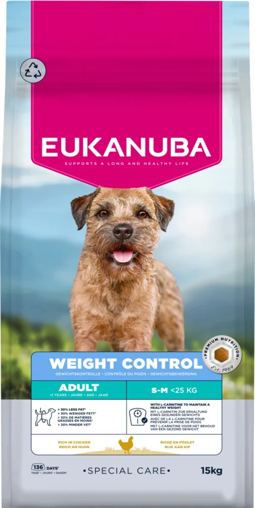 Eukanuba Hondenvoer Droog Special Care Adult Small/Medium Weight Control 15 kg