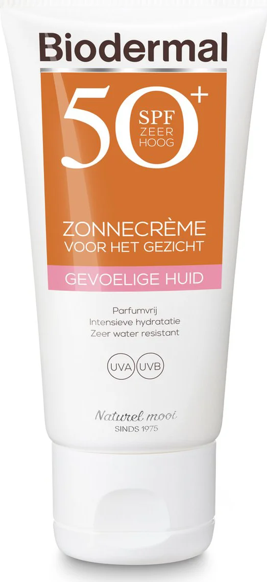 Biodermal Zonnebrand Crème Gezicht Gevoelige Huid SPF50+ 50 ML