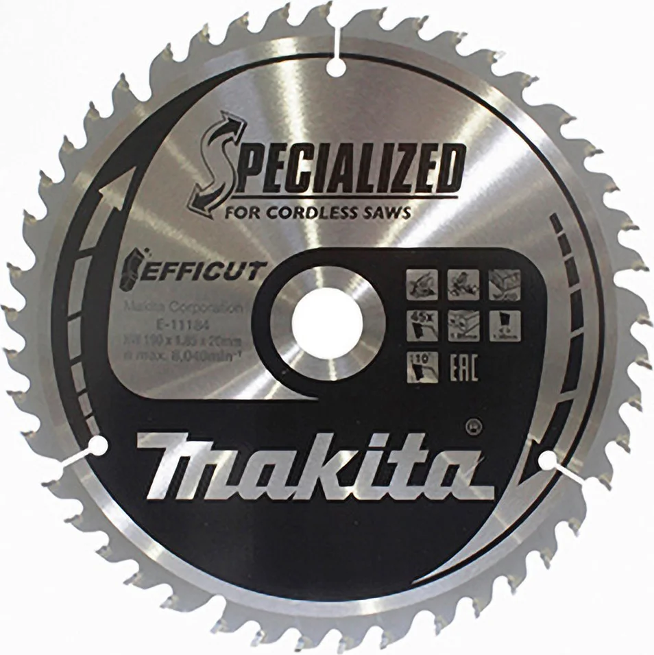 Makita E-11184 Afkortzaagblad Hout | Efficut | 190 x 20 mm | 45-tands
