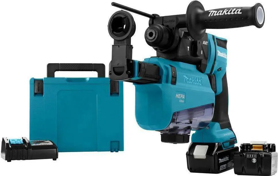 Makita DHR182TWJU Accu combihamer SDS-Plus 1,7J + stofafzuiging AWS 18V 5.0Ah in Mbox