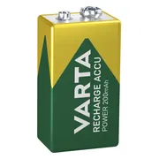 8x Varta Recharge Accu Power Oplaadbare Batterijen 9V 200mAh