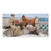 Tuinposter 60x30 cm - Tuindecoratie Amo te, Ama me - Lawrence Alma Tadema - Poster voor in de tuin - Buiten decoratie - Schutting tuinschilderij - Tuindoek muurdecoratie - Wanddecoratie balkondoek