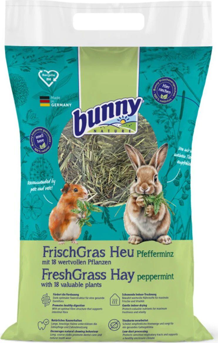 Bunny Nature Knaagdiervoer Vers Gras Hooi Pepermunt 500 gr