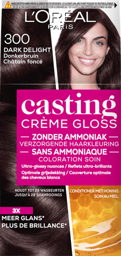 3x L'Oréal Casting Crème Gloss Semi-Permanente Haarkleuring 300 Donkerbruin