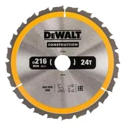 DeWALT Cirkelzaagblad voor Hout | Construction | Ø 216mm Asgat 30mm 24T - DT1952-QZ