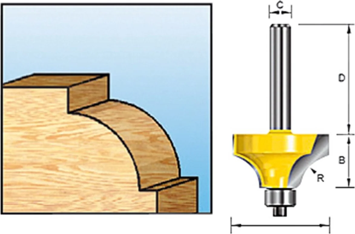 Makita D-11368 Kwartrondfrees r=12,7 38,1x19,05mm S8