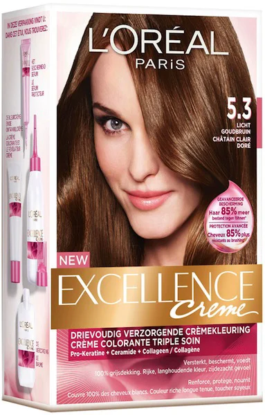 L'Oréal Excellence Crème Permanente Crèmekleuring 5.3 Licht Goudbruin