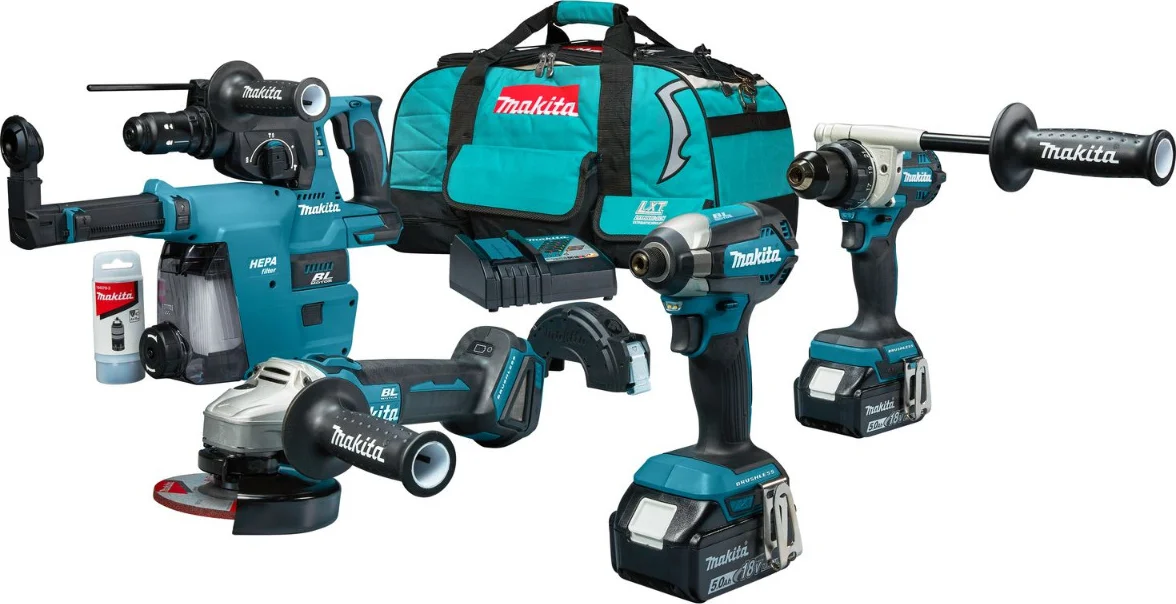 Makita DLX4194TX1 Accu combiset 4-delig 18V 5.0Ah in tas