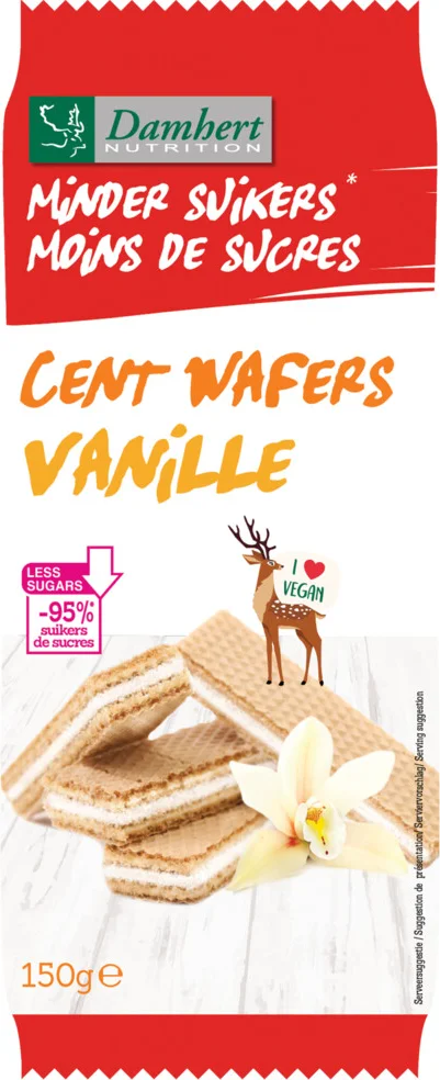 Damhert Low Carb Centwafers vanille 150GR