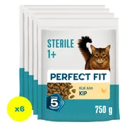 6x Perfect Fit Droogvoer Steriel Kip 750 gr