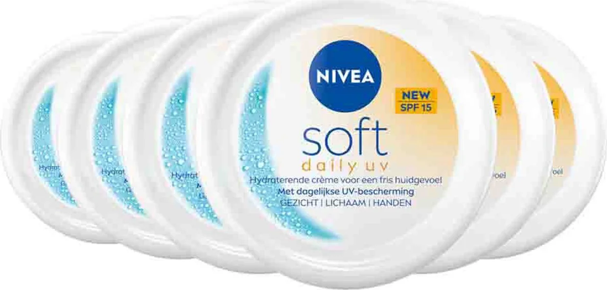 6x NIVEA Soft Daily UV SPF15 200ml