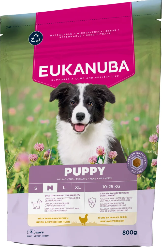 Eukanuba Hondenvoer Droog Life Care Puppy Medium Kip 800 gr