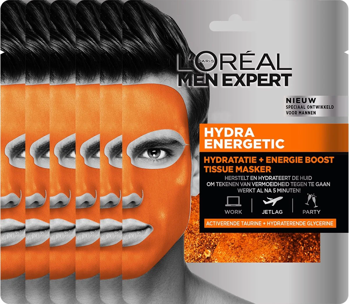 20x L'Oréal Men Expert Hydra Energetic Gezichtsmasker