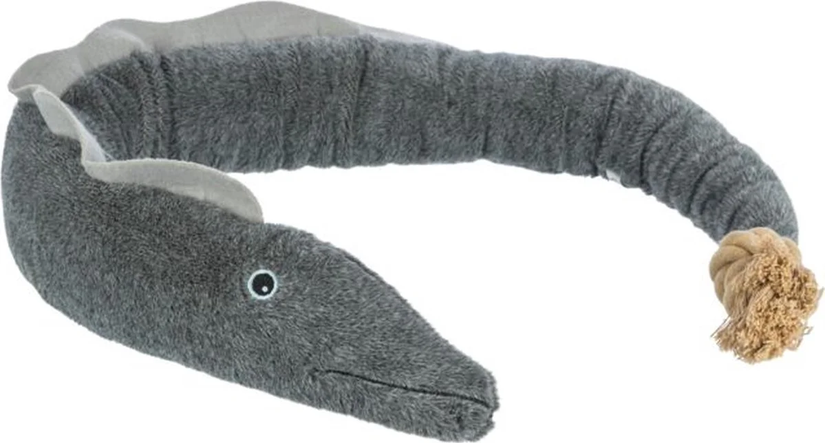 Trixie Be Nordic - Honden Speelgoed - Aal Karl - Pluche/Touw - Grijs - 94 cm