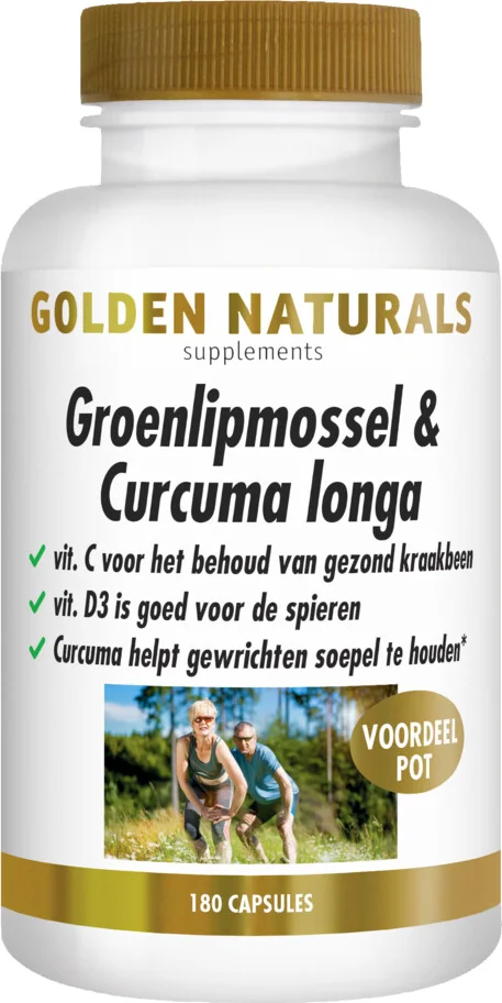 2x Golden Naturals Groenlipmossel & Curcuma longa 180 capsules