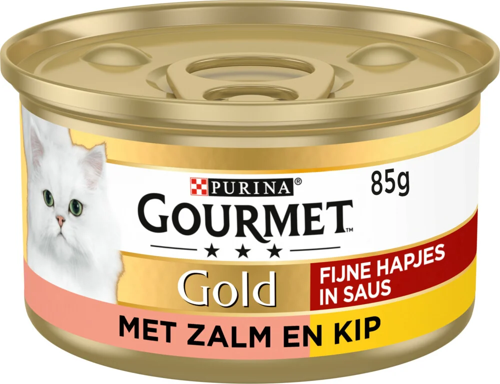 Gourmet Gold Kattenvoer Nat Fijne Hapjes Zalm - Kip 85 gr