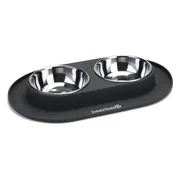 Beeztees - Dinerset Hond - Siliconen - Antraciet - 40x24x4,5 cm