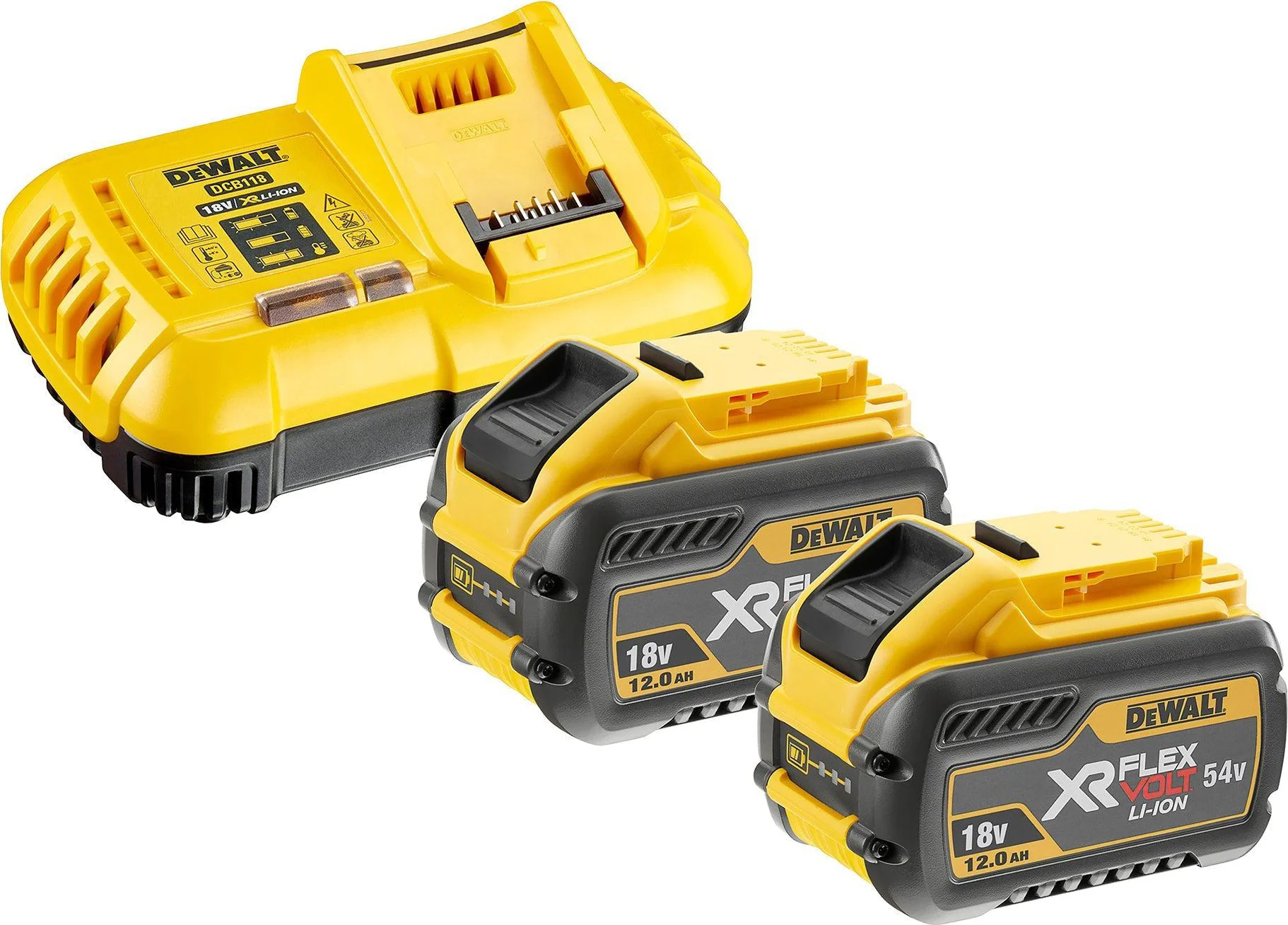 DeWALT DCB118Y2 Starterset 2x DCB548 Accu 12.0Ah 54V XR FlexVolt + Snellader DCB118