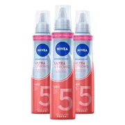 3x NIVEA Styling Mousse Hold 5 Ultra Strong 150 ml