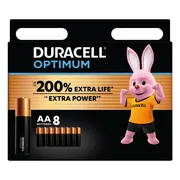 3x Duracell Alkaline Batterijen Optimum AA 8 stuks