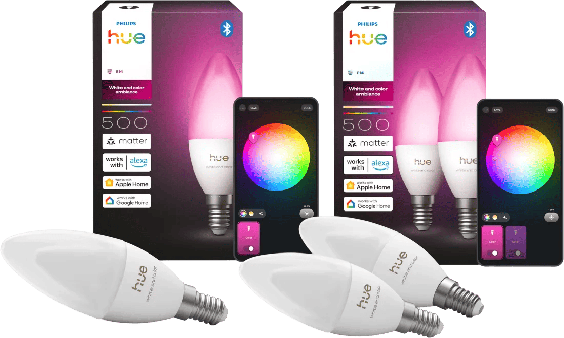 Philips Hue Kaarslamp White and Color E14 3-Pack