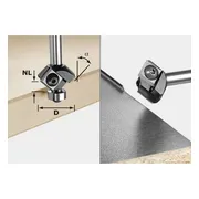 Festool S8 HW 45° D27 12x12 KL Keermes-fasefrees - 499807