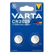 2x Varta LITHIUM Coin Batterijen CR2025 Blister 2 stuks