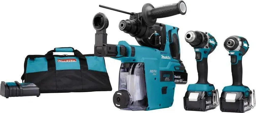 Makita DLX3106TW1 Accu Combiset 3-delig 18V 5.0Ah in Tas