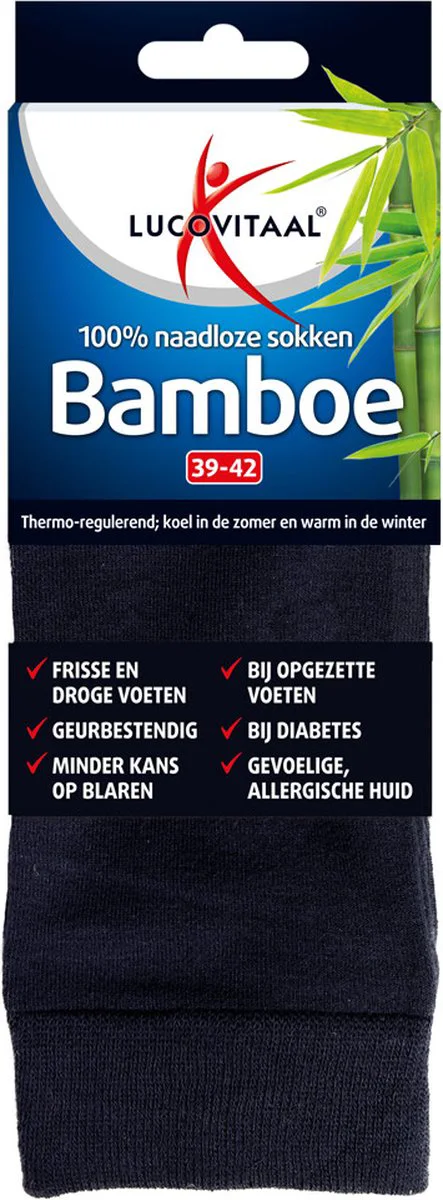 Lucovitaal Bamboe Sok Lang Blauw Maat 39-42 1 paar