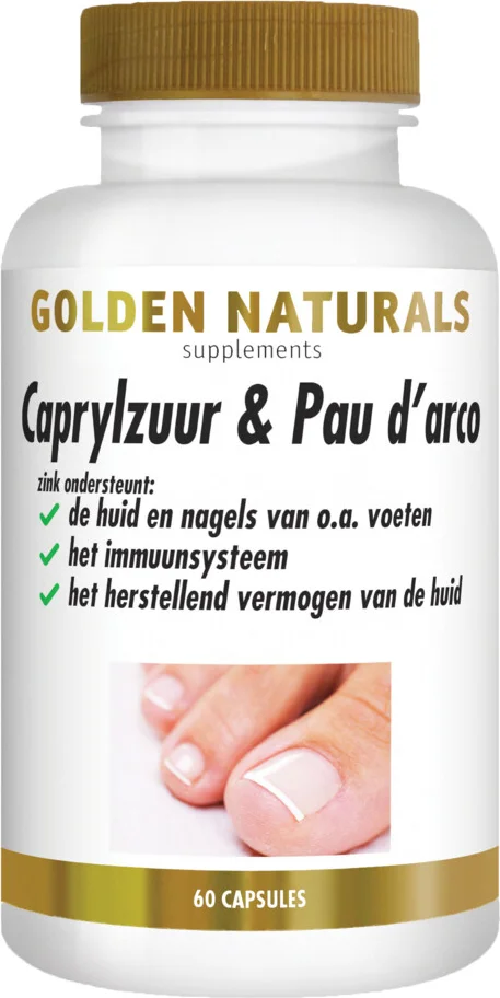 2x Golden Naturals Caprylzuur & Pau d'arco Probiotica 60 vegacapsules