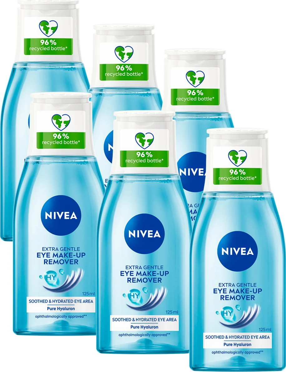 6x NIVEA Oogmake-upremover Extra Milde 125 ml