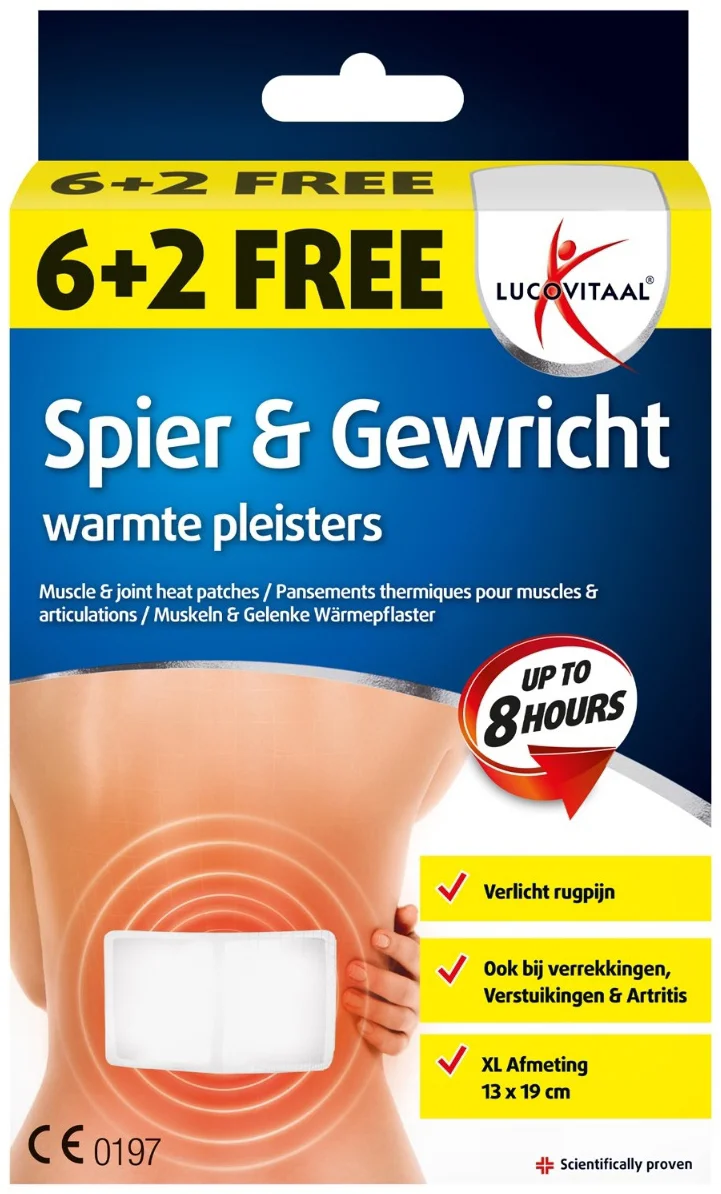 Lucovitaal Spier & Gewricht Warmtepleister Rug Maxi 8 stuks